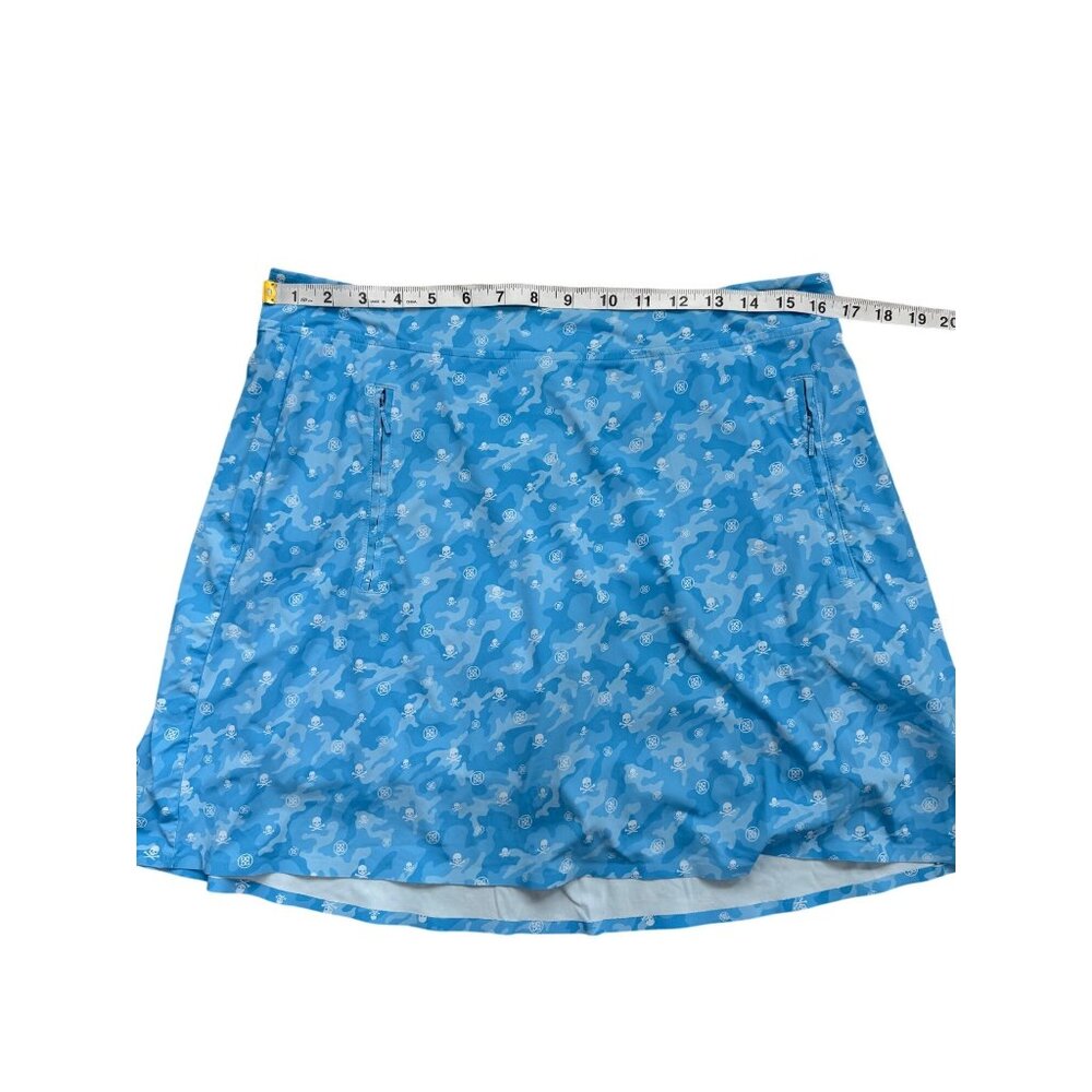 G/Fore G4 Womens Golf Skort Camo Skulls Tees Print Blue Nylon Size L - Picture 4 of 6